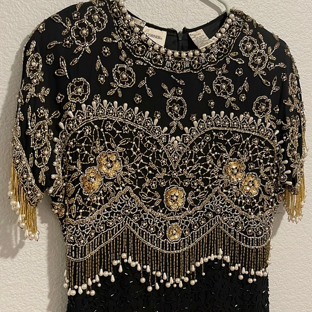 Great Gatsby 1920s flapper dress - gorgeous 100% shell silk